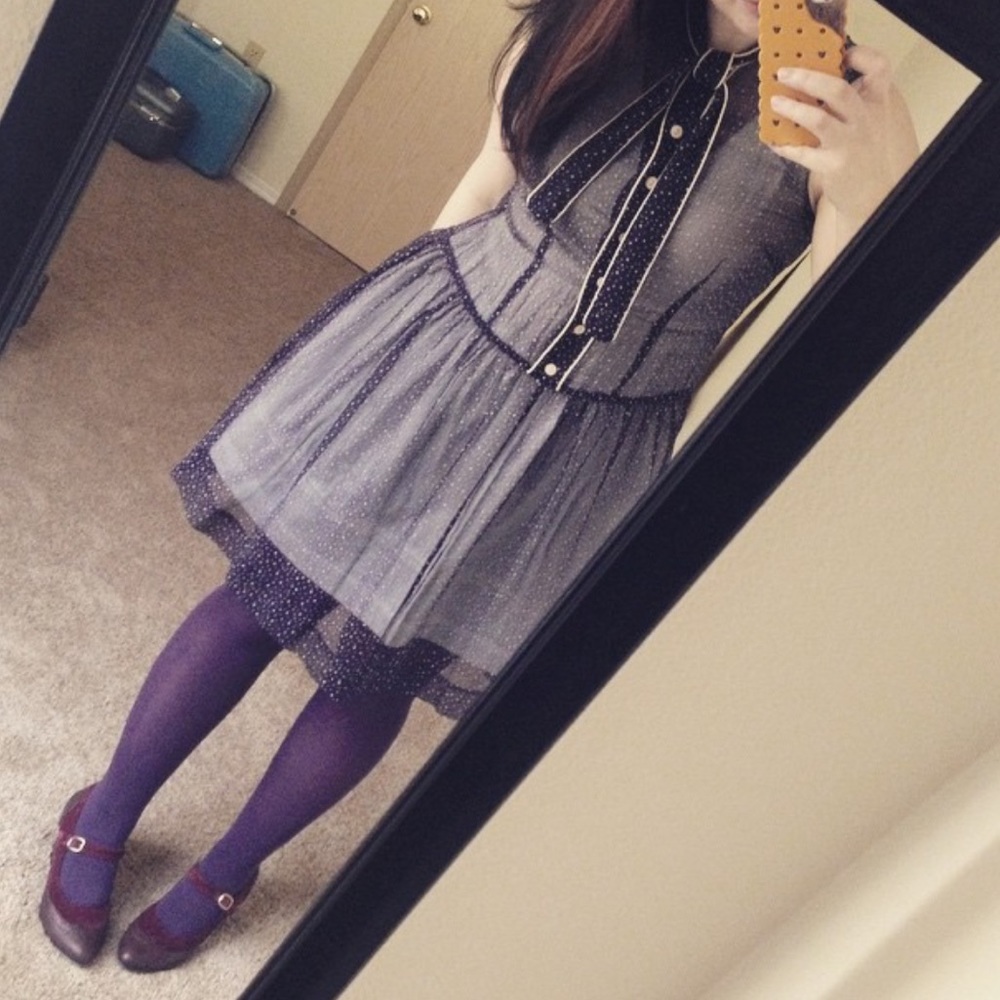 Sheer Dotted Dress - Picture 1 of 7